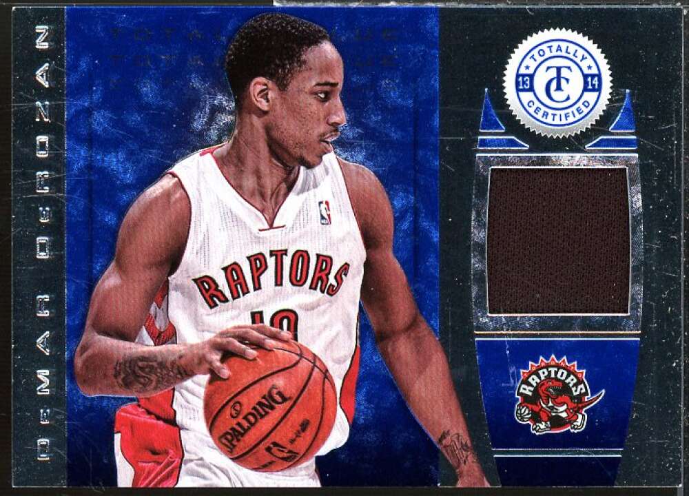 DeMar DeRozan Card 2013-14 Totally Certified Materials Blue #117  Image 1