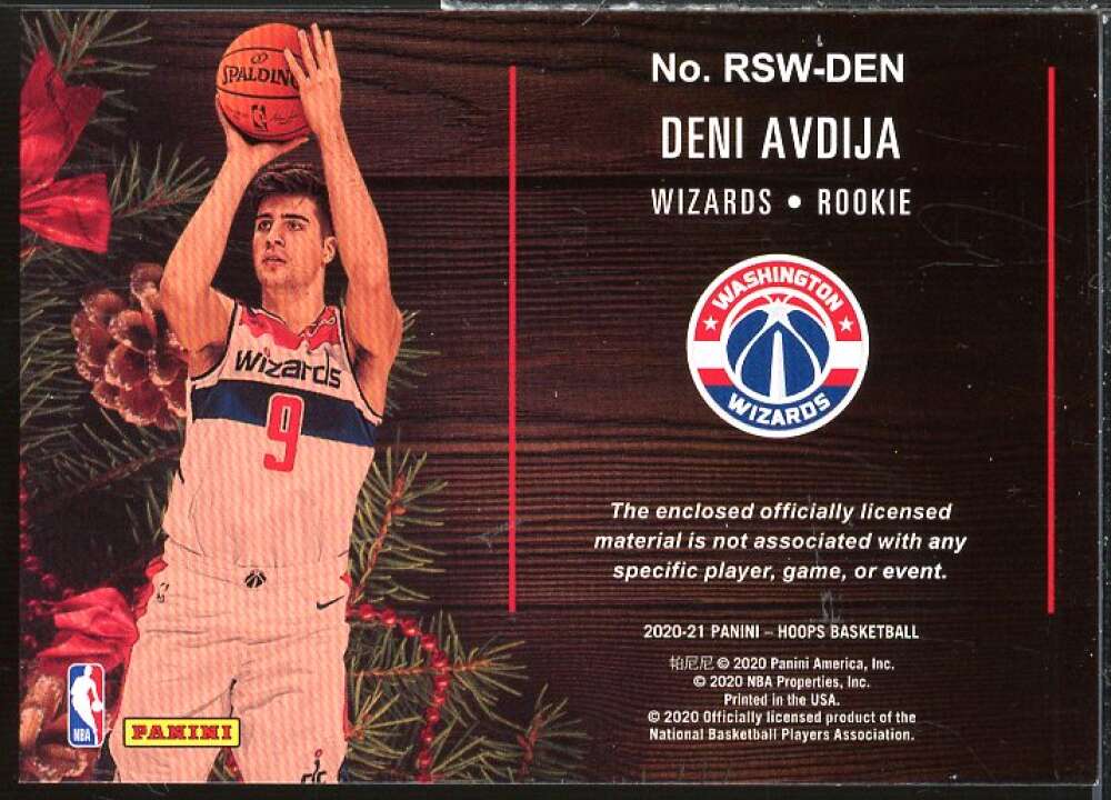 Deni Avdija Rookie Card 2020-21 Hoops Rookie Sweaters #34  Image 2