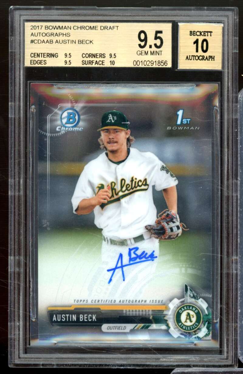 Austin Beck Rookie Card 2017 Bowman Chrome Draft Autographs #CDAAB BGS 9.5 Image 1