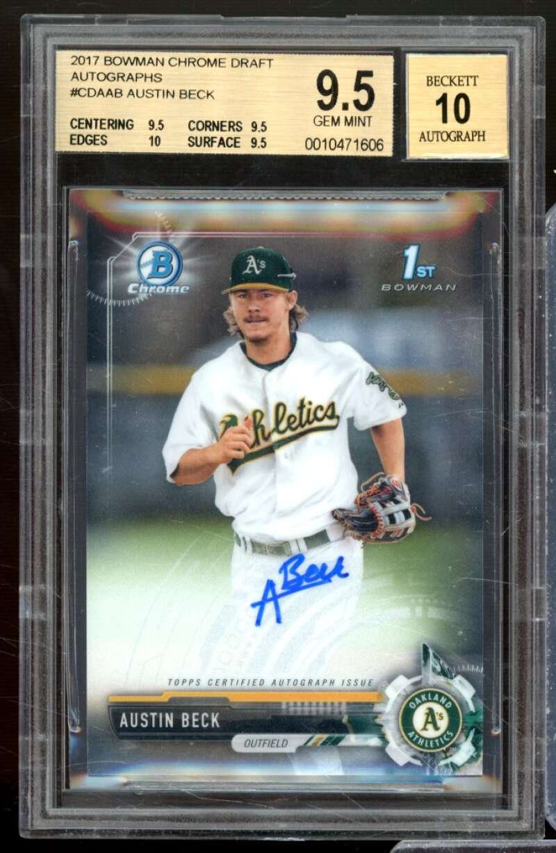 Austin Beck Rookie Card 2017 Bowman Chrome Draft Autographs #CDAAB BGS 9.5 Image 1