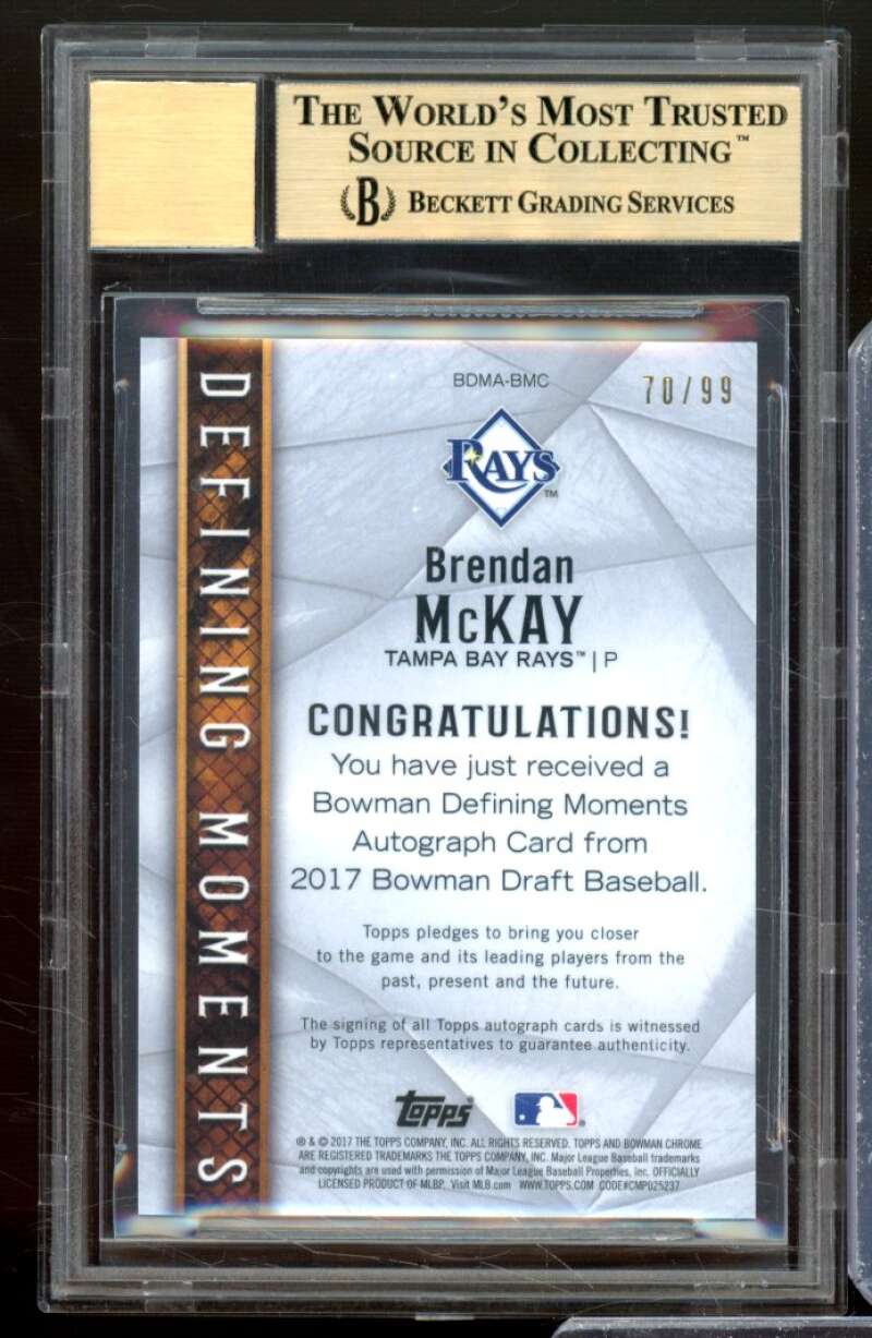 Brendan McKay RC 2017 Bowman Chrome Draft DM Autos Refractor #BDMABMC BGS 9.5 Image 2