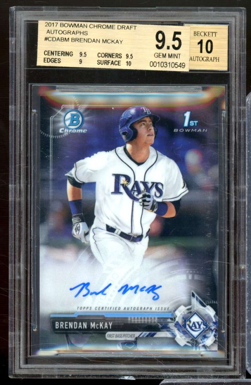 Brendan McKay Rookie Card 2017 Bowman Chrome Draft Autographs #CDABM BGS 9.5 Image 1