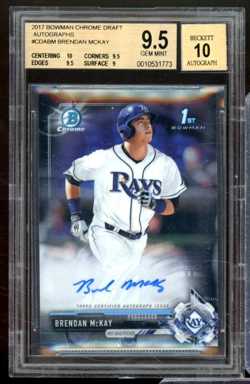 Brendan McKay Rookie Card 2017 Bowman Chrome Draft Autographs #CDABM BGS 9.5 Image 1