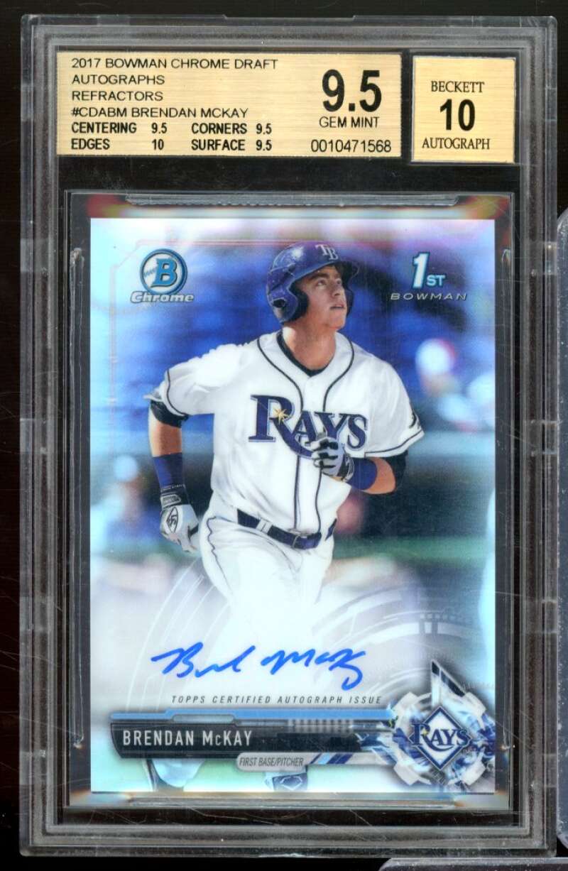 Brendan McKay Rookie 2017 Bowman Chrome Draft Auto Refractors #CDADM BGS 9.5 Image 1