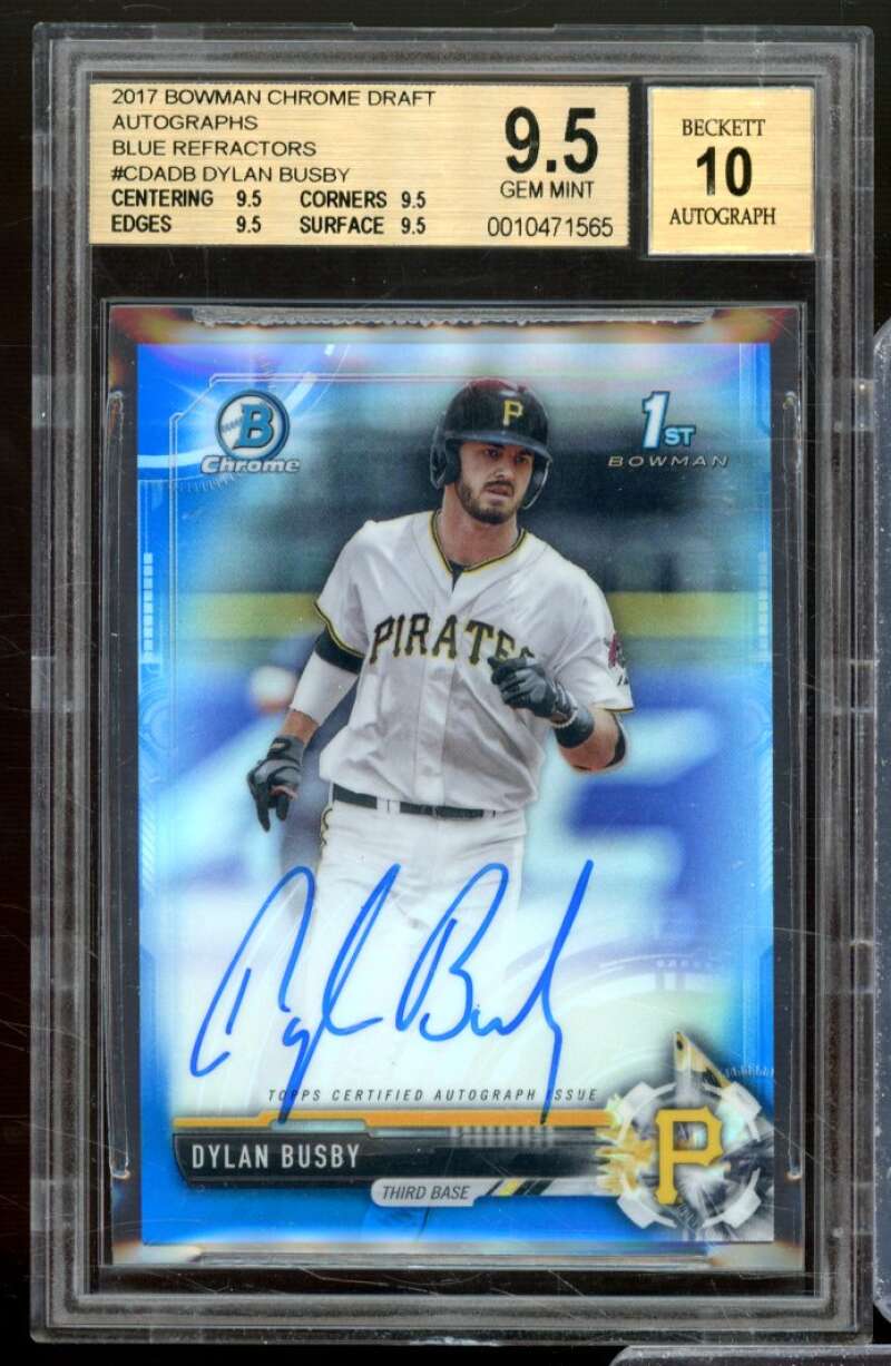 Dylan Busby Rookie 2017 Bowman Chrome Draft Auto Blue Refractors #CDADB BGS 9.5 Image 1