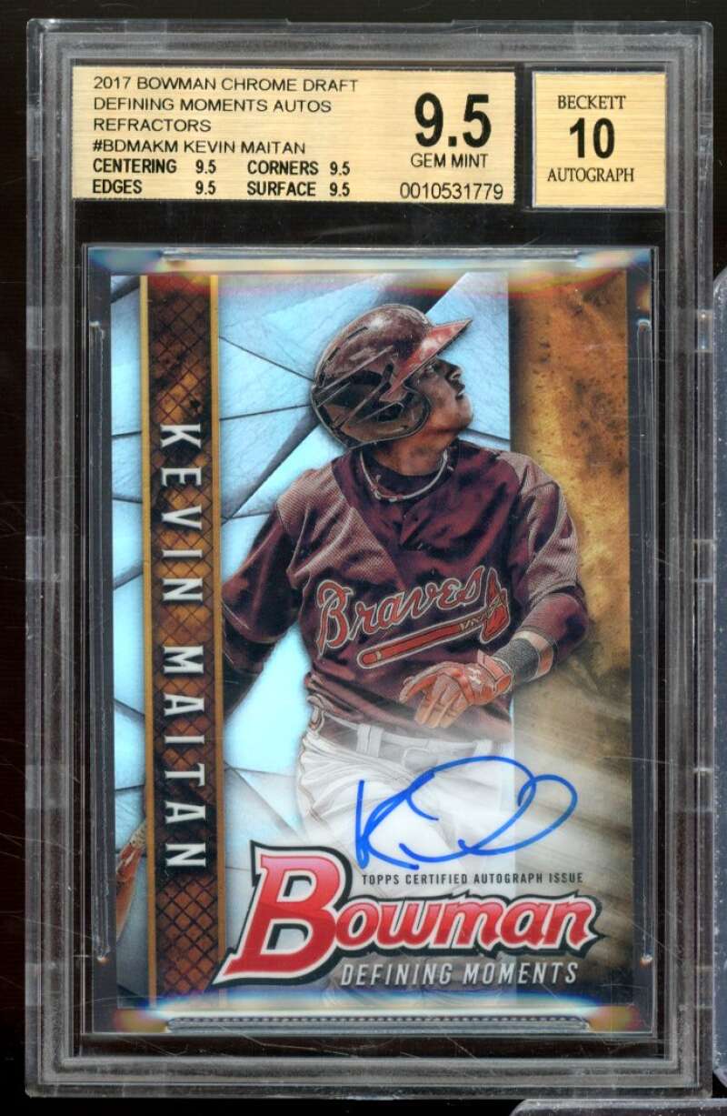 Kevin Maitan Rookie 2017 Bowman Chrome Draft DM Autos Refractors #BDMAKM BGS 9.5 Image 1