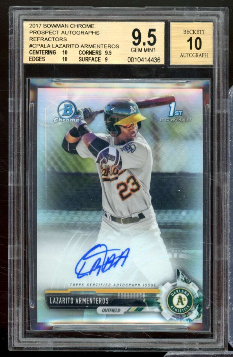 Lazarito Armenteros RC 2017 Bowman Chrome Prospect Auto Refractor #CPALA BGS 9.5 Image 1