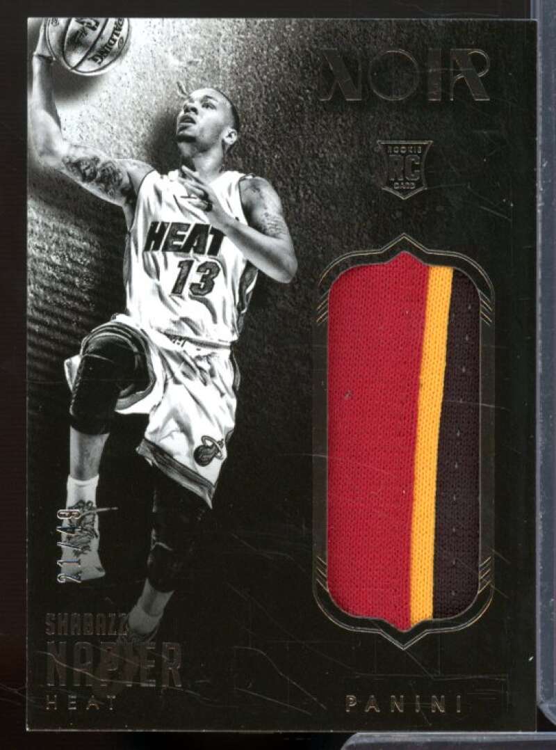 Shabazz Napier Rookie 2014-15 Panini Noir Rookie Noir Materials Prime #RNSN  Image 1