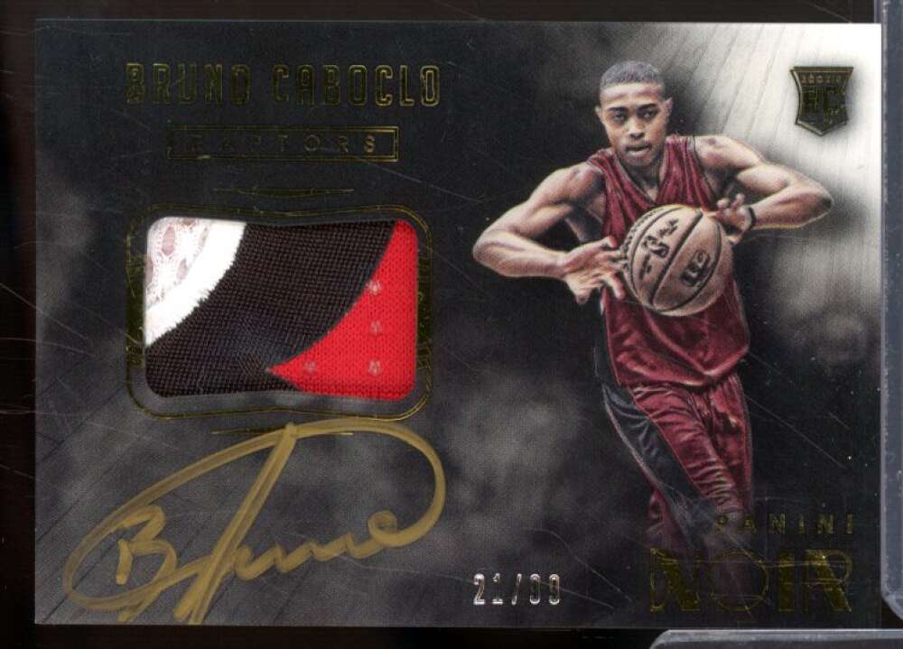 Bruno Caboclo CLR JSY AU Rookie Card 2014-15 Panini Noir #250  Image 1