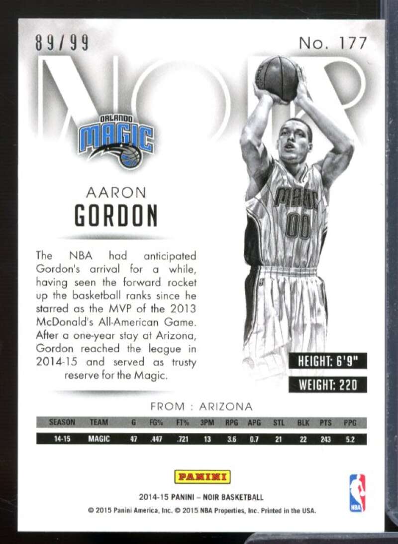 Aaron Gordon BW Rookie Card 2014-15 Panini Noir #77  Image 2