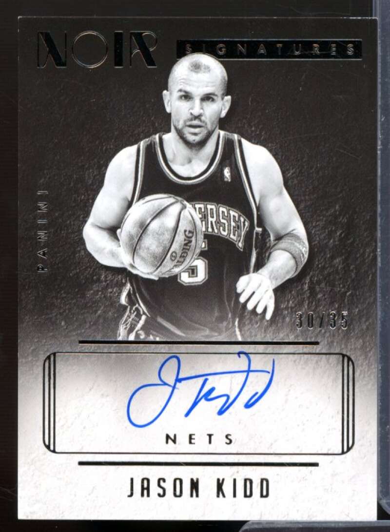 Jason Kidd Card 2014-15 Panini Noir Autographs Noir Black and White #NBWJK  Image 1