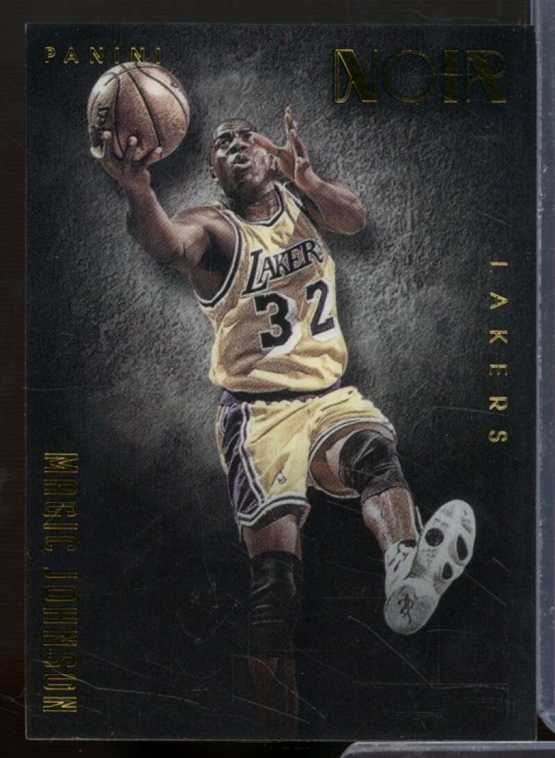 1/70)  Card 2014-15 Panini Noir (Serial #d #166 Magic Johnson BW Image 1