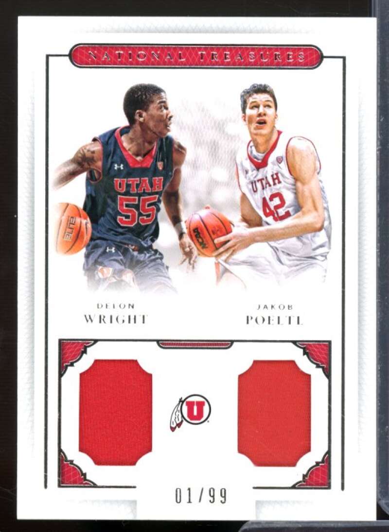 Wright/Poeltl 2016 Panini National Treasures Collegiate Combo Team Material #47  Image 1