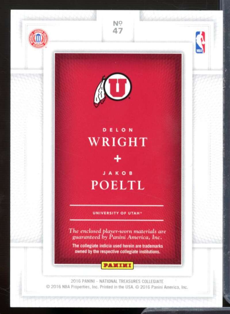 Wright/Poeltl 2016 Panini National Treasures Collegiate Combo Team Material #47  Image 2