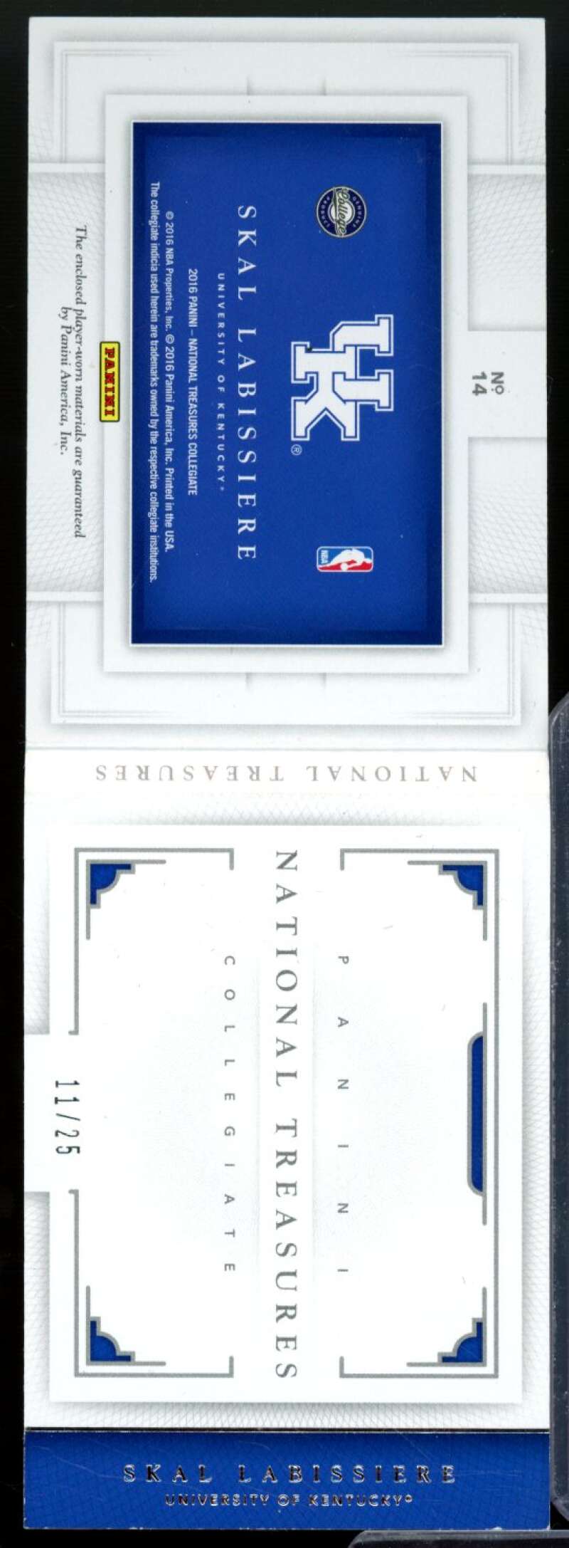 Labissiere 2016 National Treasures Collegiate Combo Player Material Booklet #14  Image 1