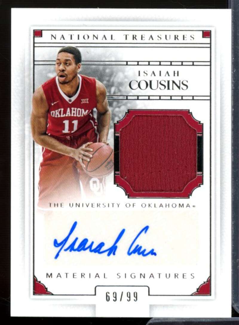 Isaiah Cousins AU JSY Rookie Card 2016 Panini National Treasures Collegiate #95  Image 1