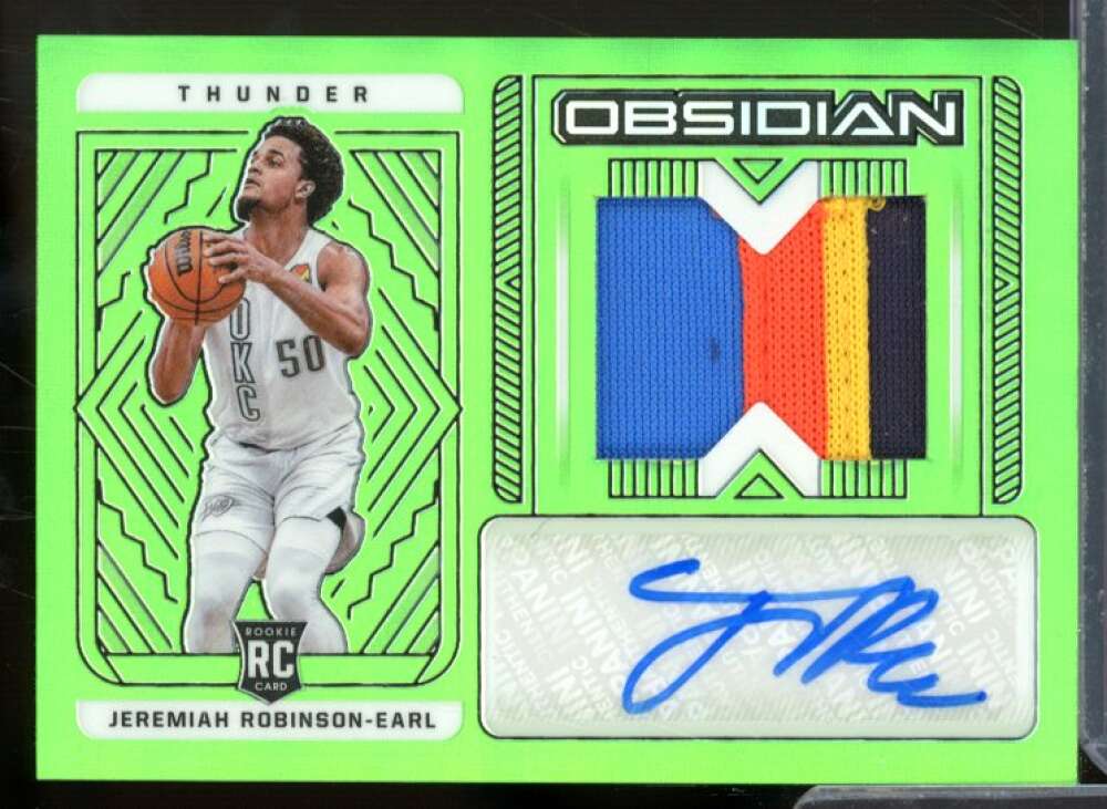 Jeremiah Robinson-Earl AU JSY 2021-22 Panini Obsidian Electric Etch Green #205  Image 1