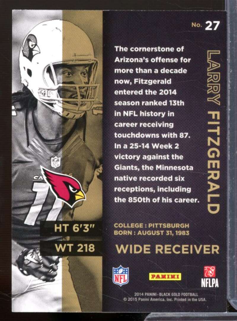 Larry Fitzgerald Card 2014 Panini Black Gold #27  Image 2