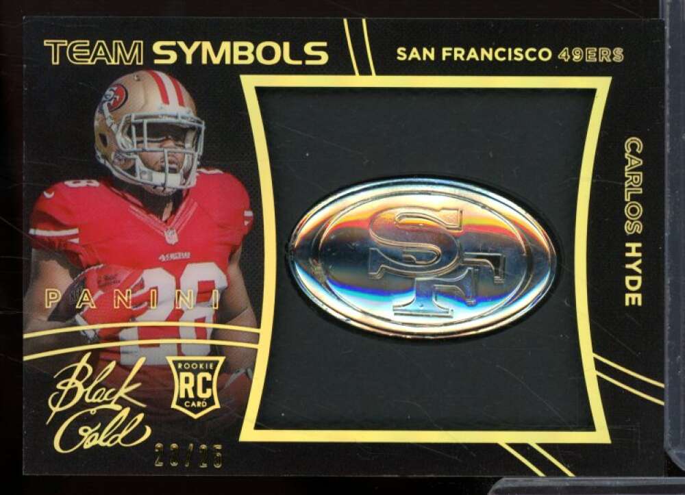 Carlos Hyde Rookie Card 2014 Panini Black Gold Rookie Team Symbols Silver #5  Image 1