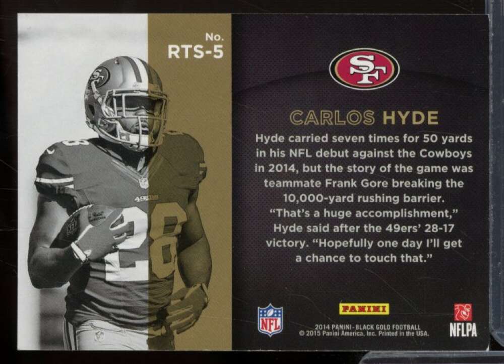 Carlos Hyde Rookie Card 2014 Panini Black Gold Rookie Team Symbols Silver #5  Image 2