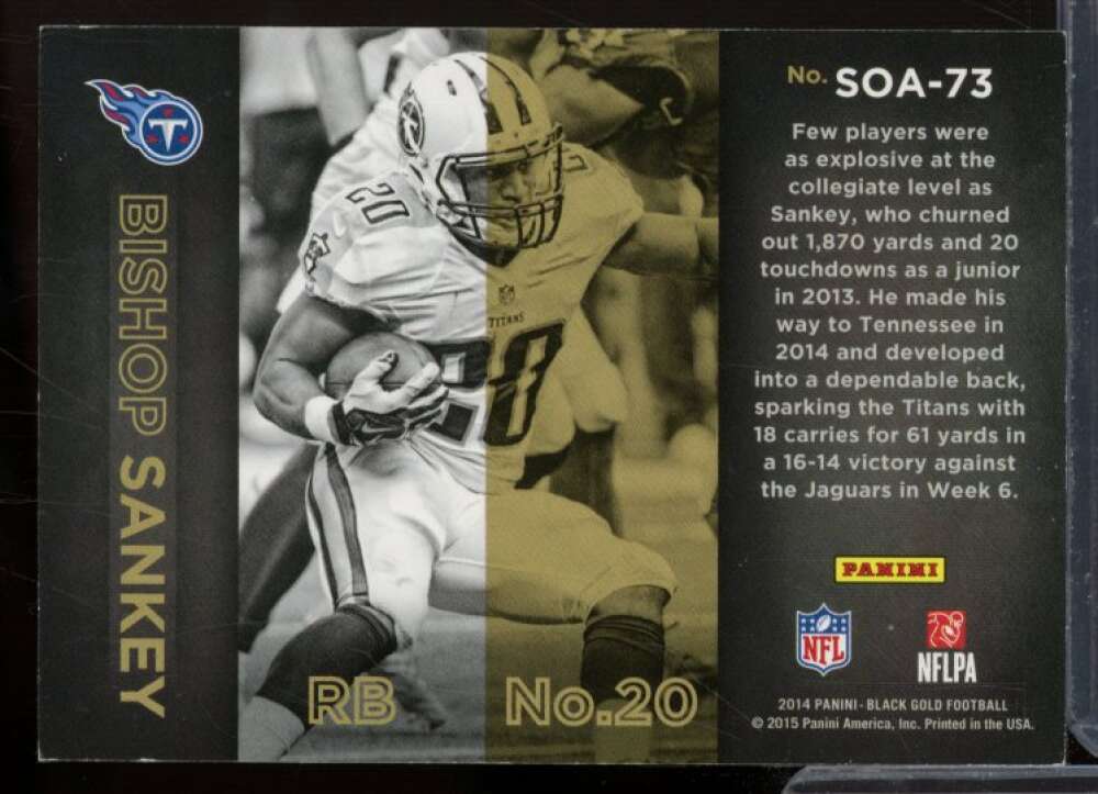 Bishop Sankey Rookie Card 2014 Panini Black Gold NFL Seal of Approval #73  Image 2