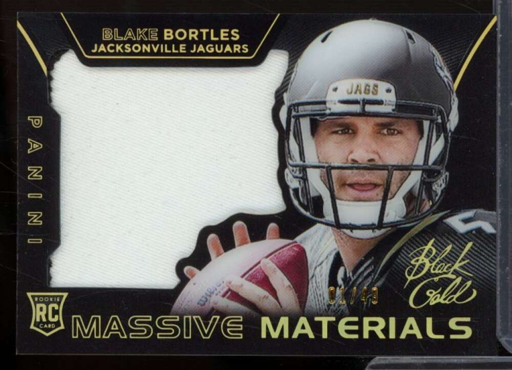 Blake Bortles Rookie Card 2014 Panini Black Gold Massive Materials Prime #3  Image 1