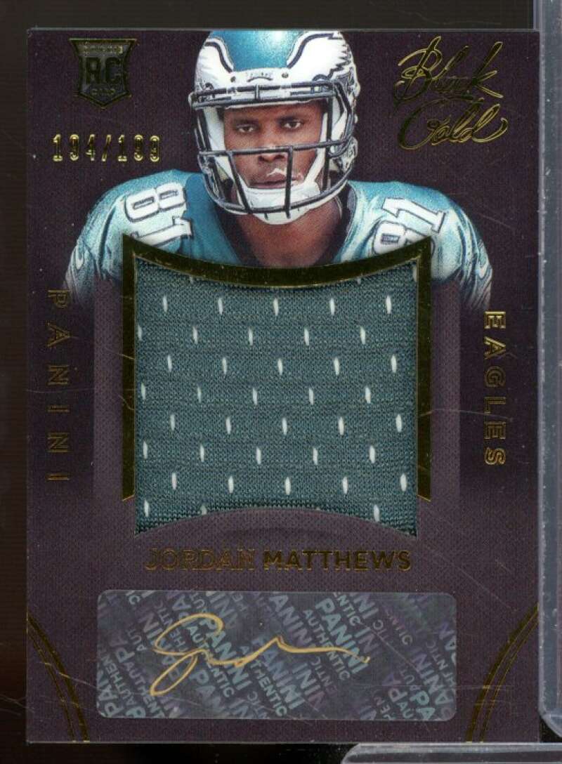 Jordan Matthews RC 2014 Panini Black Gold Sizeable Signature Rookie Jerseys #22  Image 1