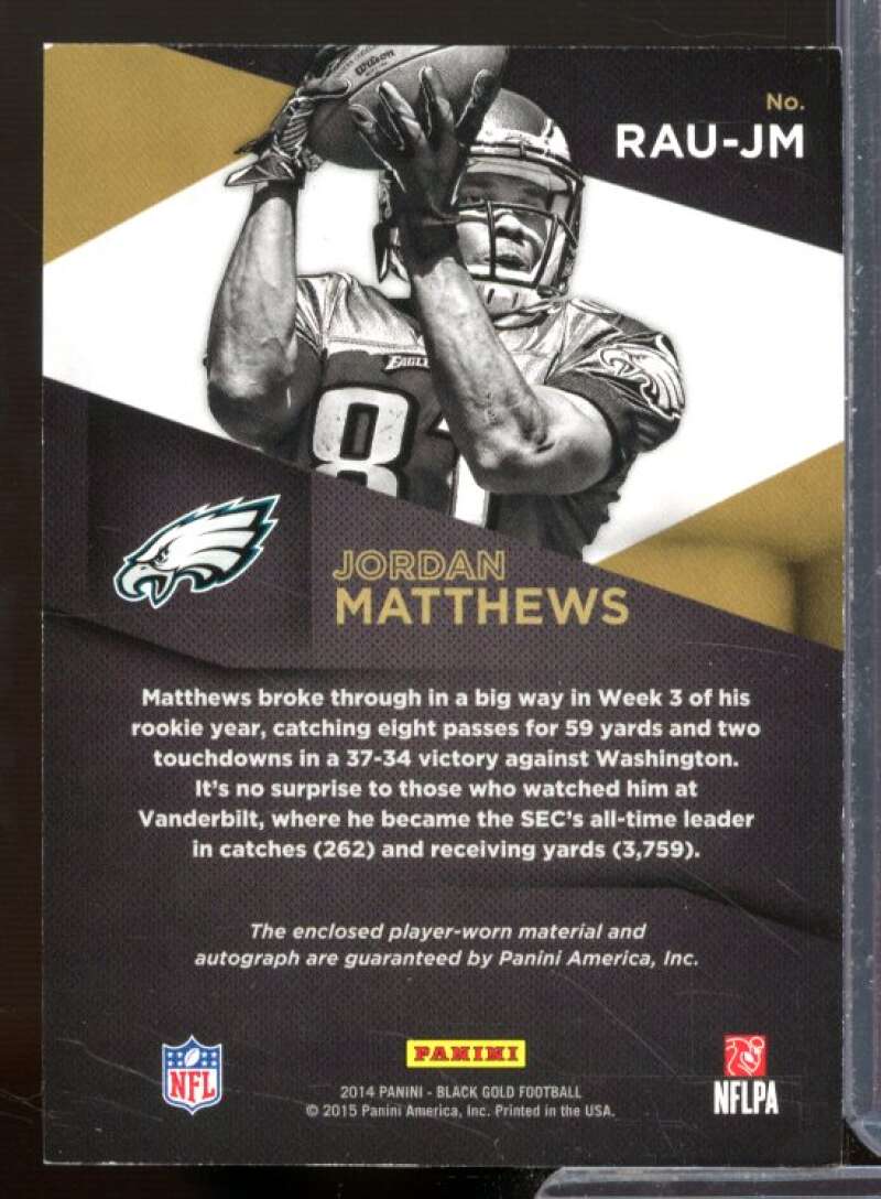 Jordan Matthews RC 2014 Panini Black Gold Sizeable Signature Rookie Jerseys #22  Image 2