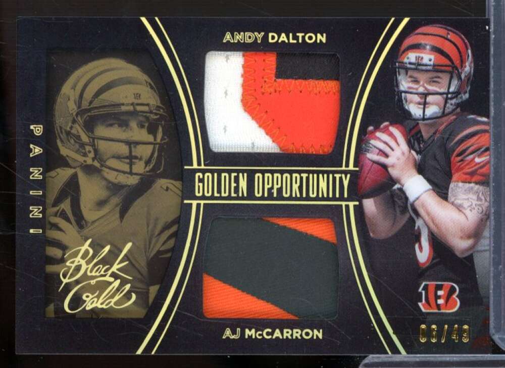 Dalton/McCarron 2014 Panini Black Gold Golden Opportunity Dual Jerseys Prime #6  Image 1