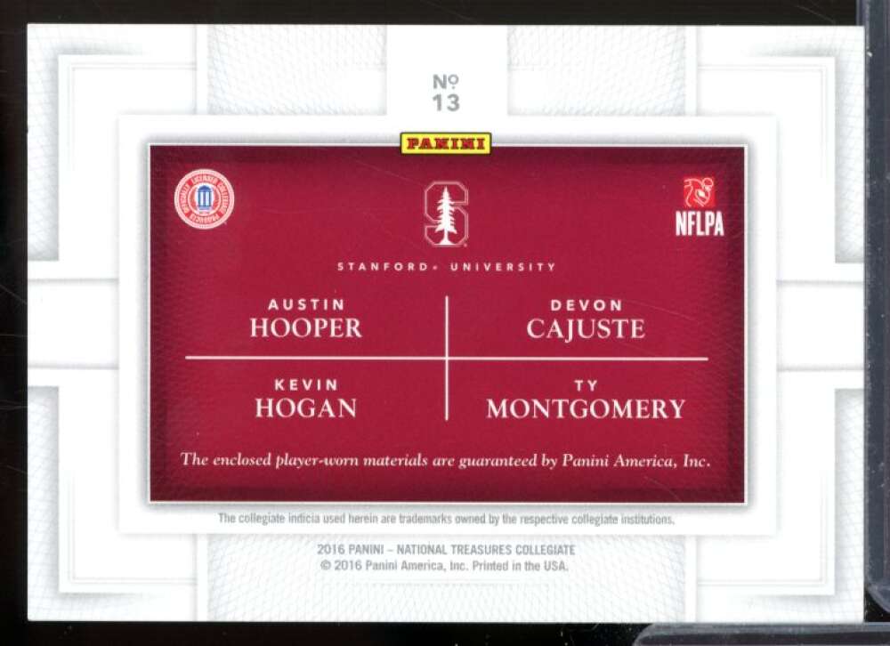 Hooper/Cajuste/Hogan/Montgomery 2016 National Treasures Collegiate Team JSY #13  Image 2