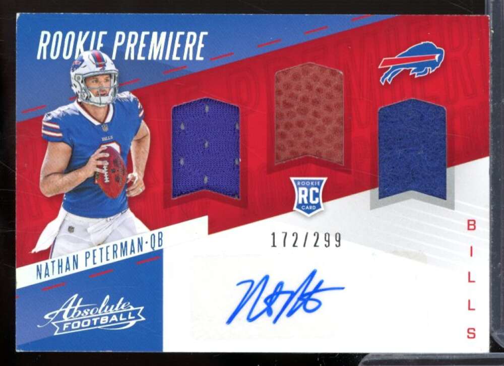 Nathan Peterman JSY AU/Rookie Card 2017 Absolute #234  Image 1