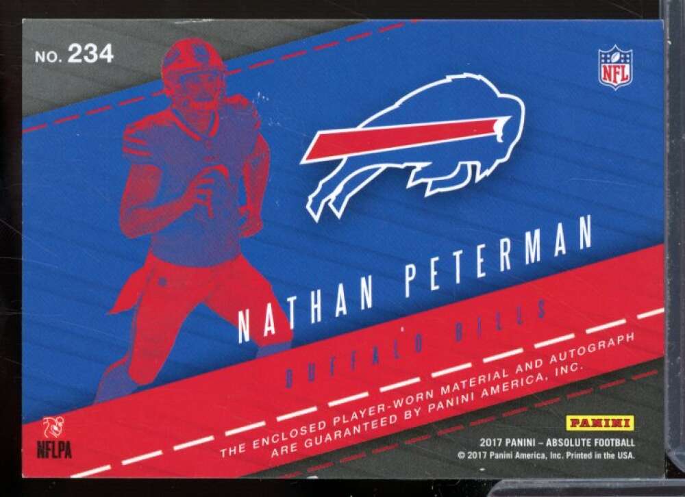 Nathan Peterman JSY AU/Rookie Card 2017 Absolute #234  Image 2