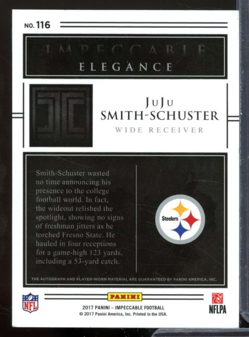 JuJu Smith-Schuster HEL PAT/75 Rookie Card 2017 Panini Impeccable #116  Image 2