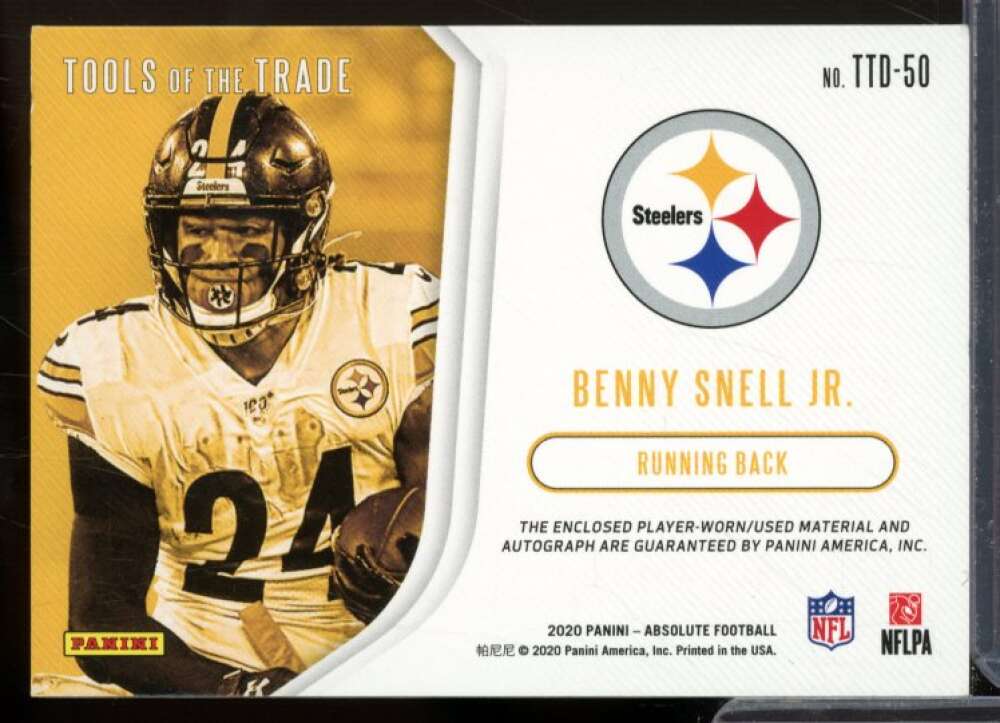 Benny Snell Jr. 2020 Absolute Tools of the Trade Dual Material Autographs #50  Image 2