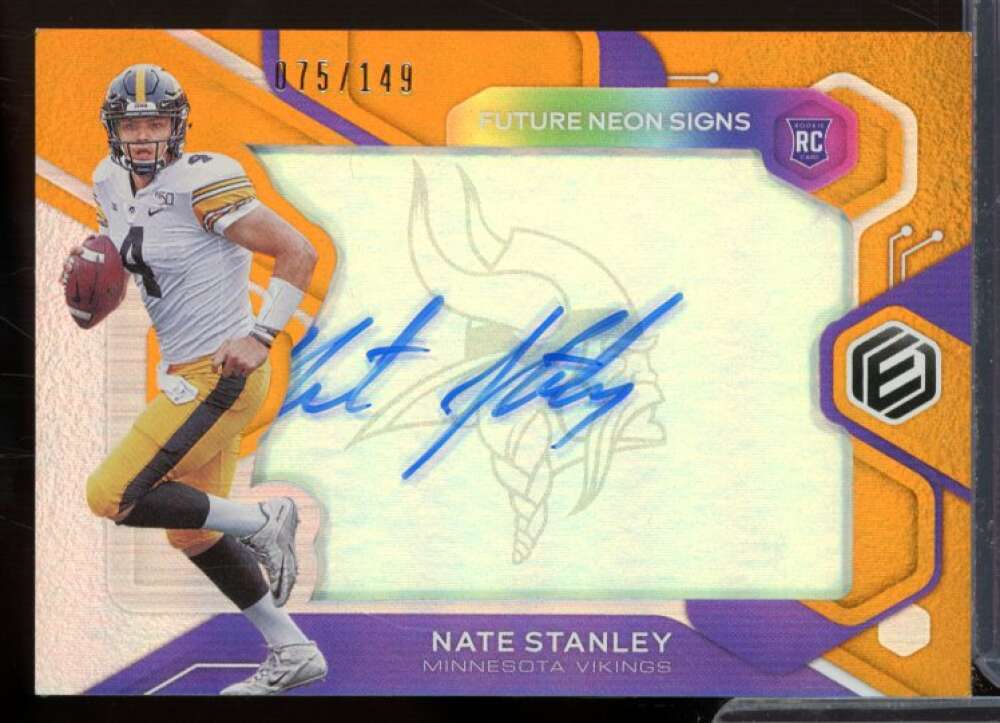 Nate Stanley Rookie Card 2020 Panini Elements Future Signs Orange #16  Image 1