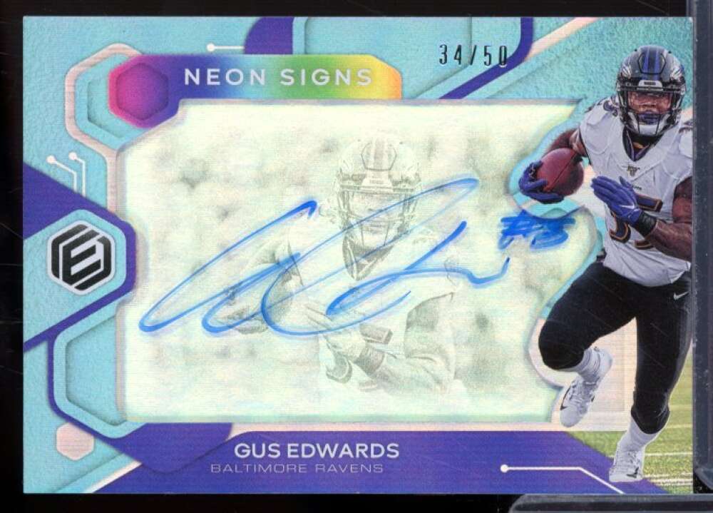 Gus Edwards Card 2020 Panini Elements Neon Signs Blue #37  Image 1