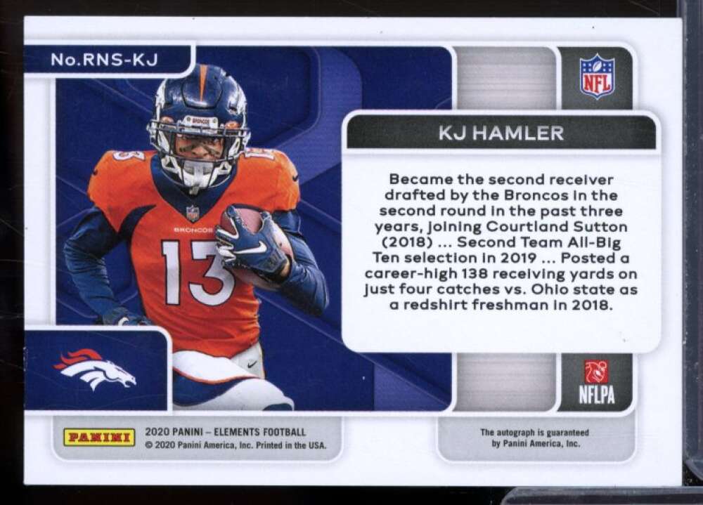 K.J. Hamler Card 2020 Panini Elements Rookie Neon Signs Blue #20  Image 2