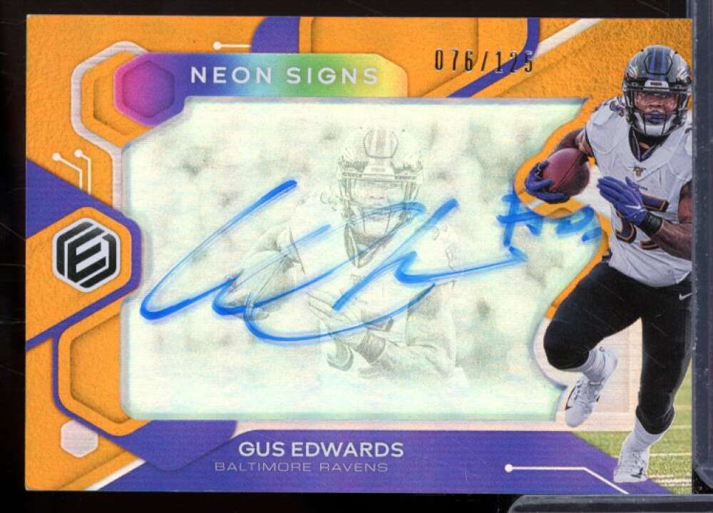 Gus Edwards Card 2020 Panini Elements Neon Signs Orange #37  Image 1