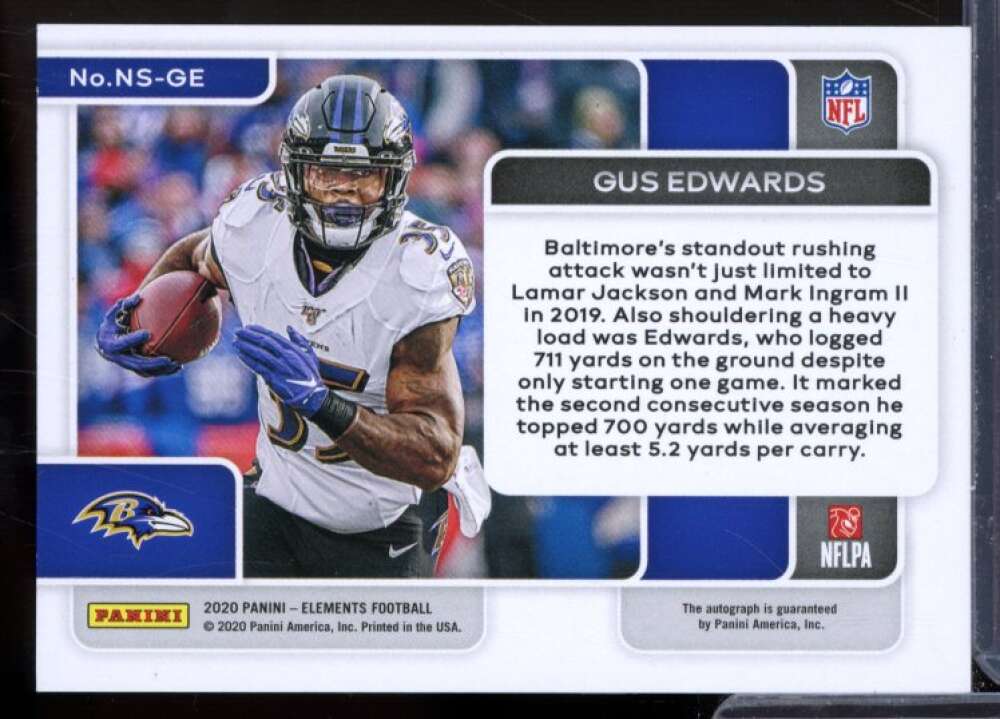 Gus Edwards Card 2020 Panini Elements Neon Signs Orange #37  Image 2