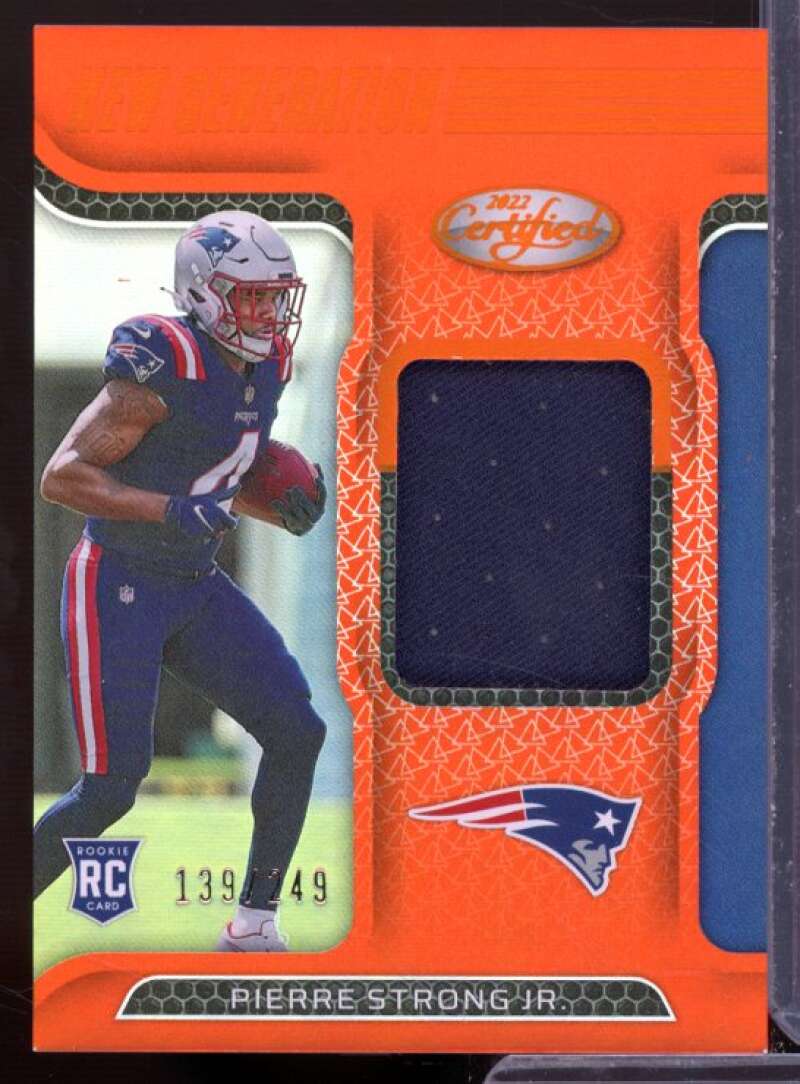 Pierre Strong Jr. Rookie 2022 Certified New Generation Jersey Mirror Orange #22  Image 1