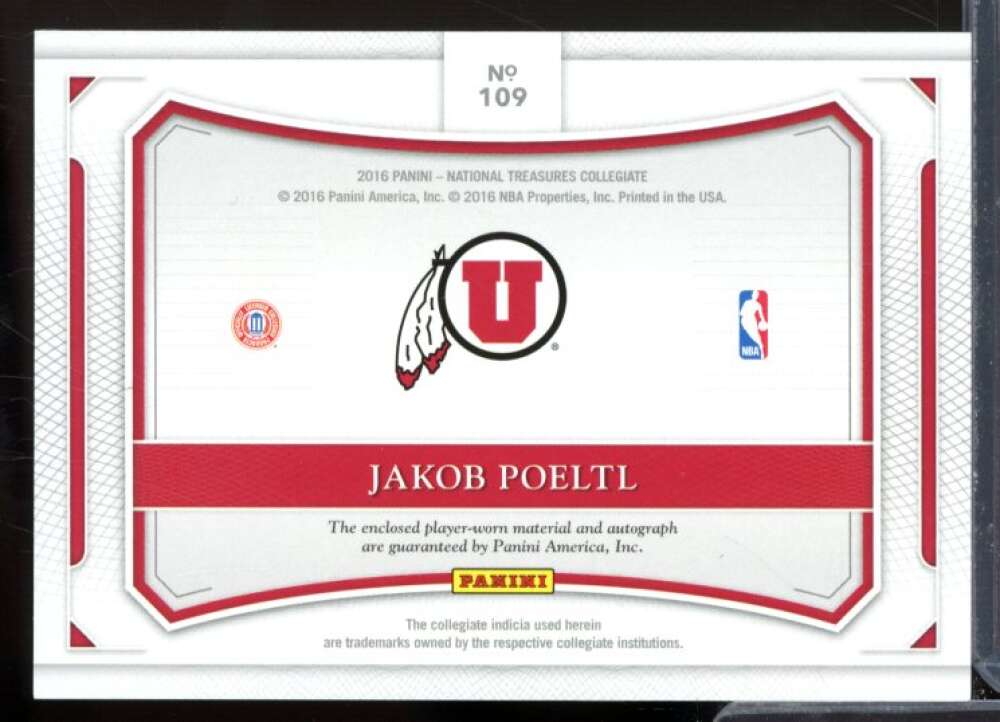 Jakob Poeltl 2016 Panini National Treasures Collegiate Colossal Signatures #109  Image 2