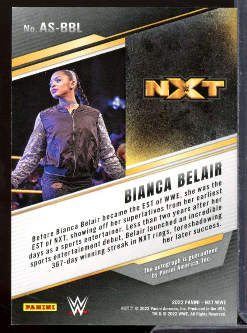 Bianca Belair Card 2022 Panini WWE NXT Alumni Signatures #ASBBL  Image 2