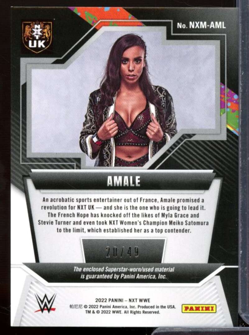 Amale Rookie Card 2022 Panini WWE NXT Memorabilia Blue #NXMAML  Image 2