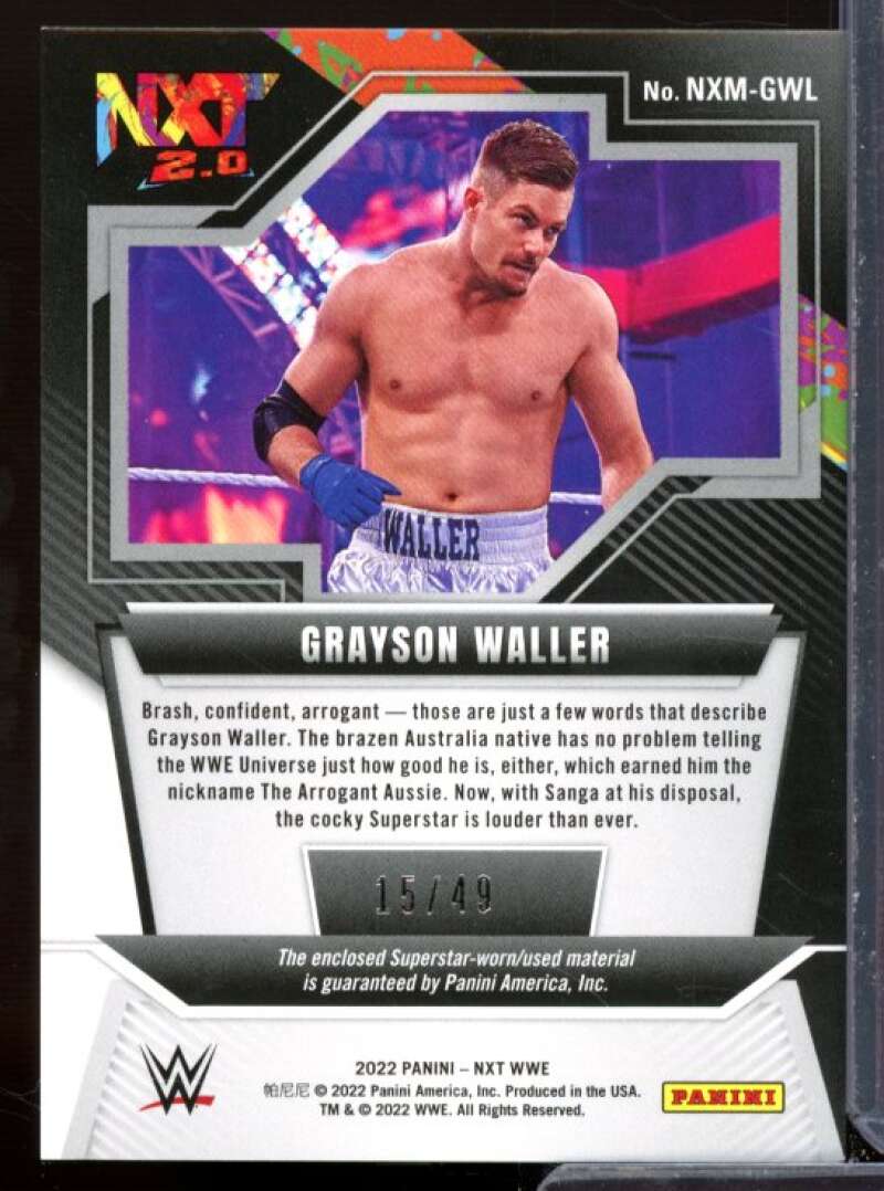 Grayson Waller Rookie Card 2022 Panini WWE NXT Memorabilia Blue #NXMGWL  Image 2