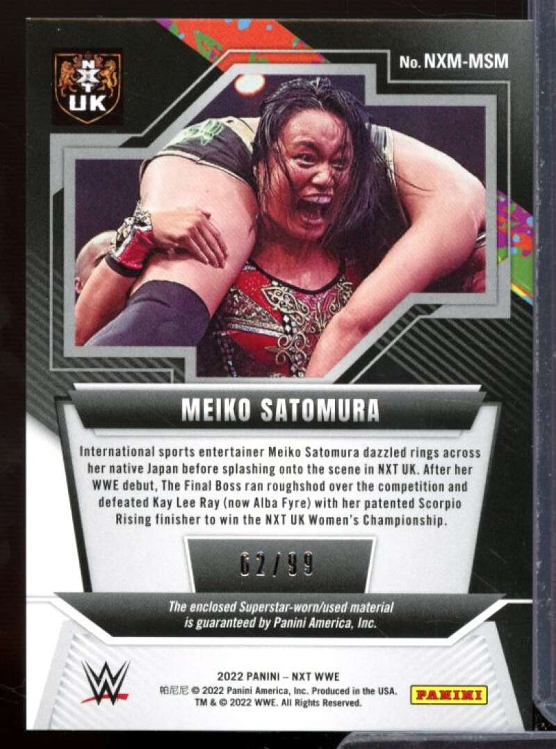 Meiko Satomura Card 2022 Panini WWE NXT Memorabilia Red #NXMMSM  Image 2