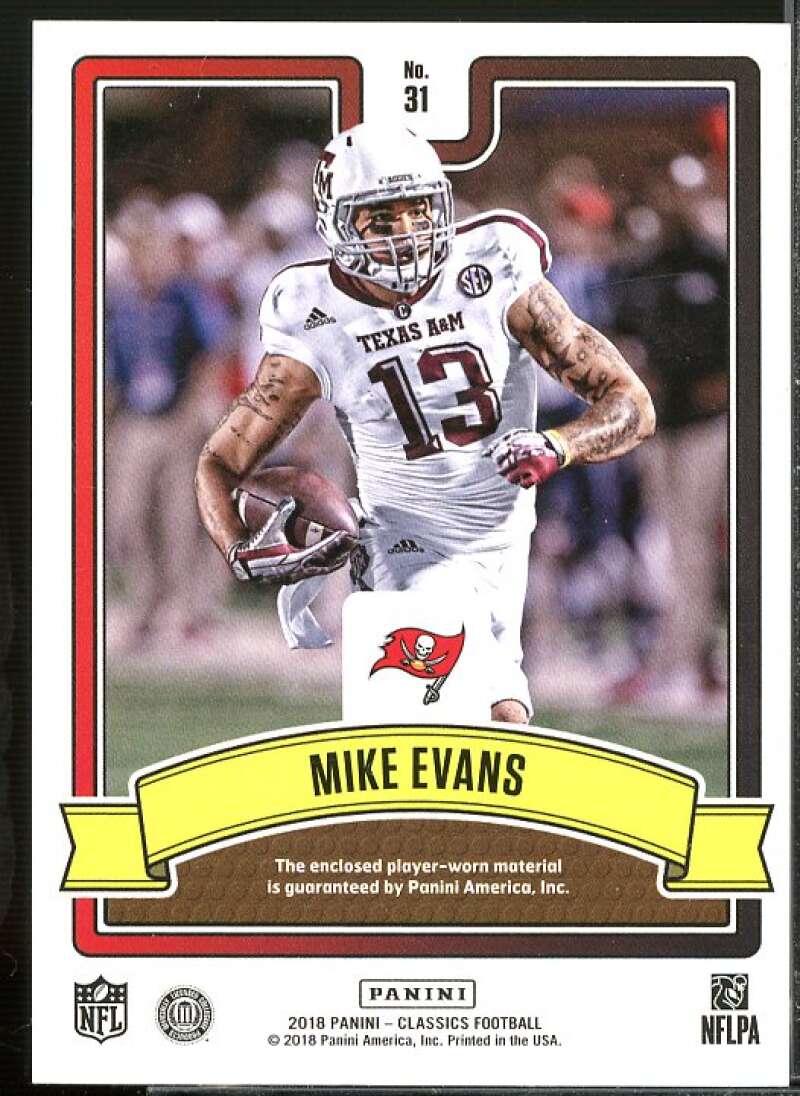 Mike Evans Card 2018 Classics Saturday Swatches #31  Image 2