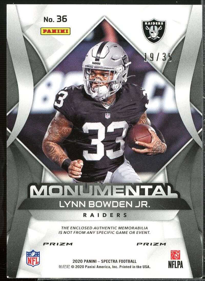 Lynn Bowden Jr. Rookie 2020 Panini Spectra Monumental Memorabilia Neon Green #36  Image 2