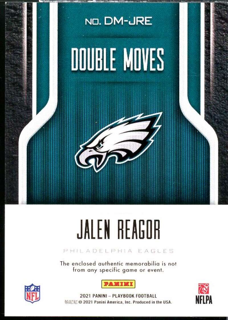 Jalen Reagor Card 2021 Panini Playbook Double Moves Jerseys Red #8  Image 2