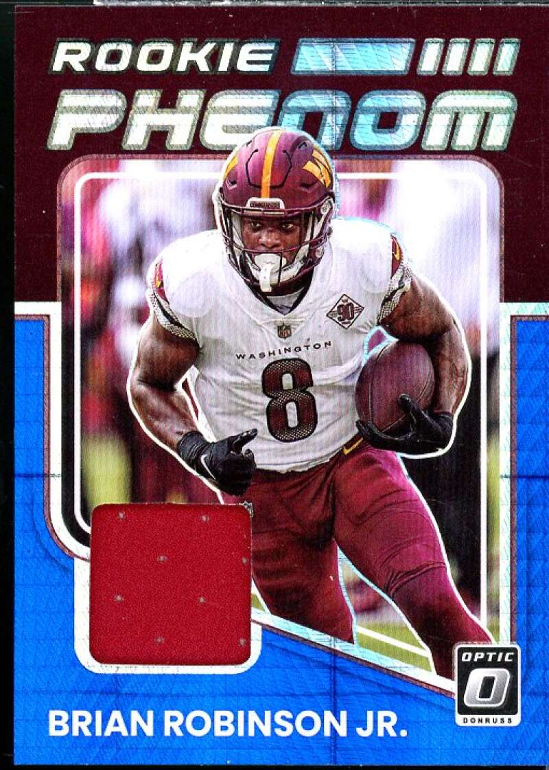 Brian Robinson Jr. RC 2022 Donruss Optic Rookie Phenoms Jerseys Blue Hyper #27  Image 1