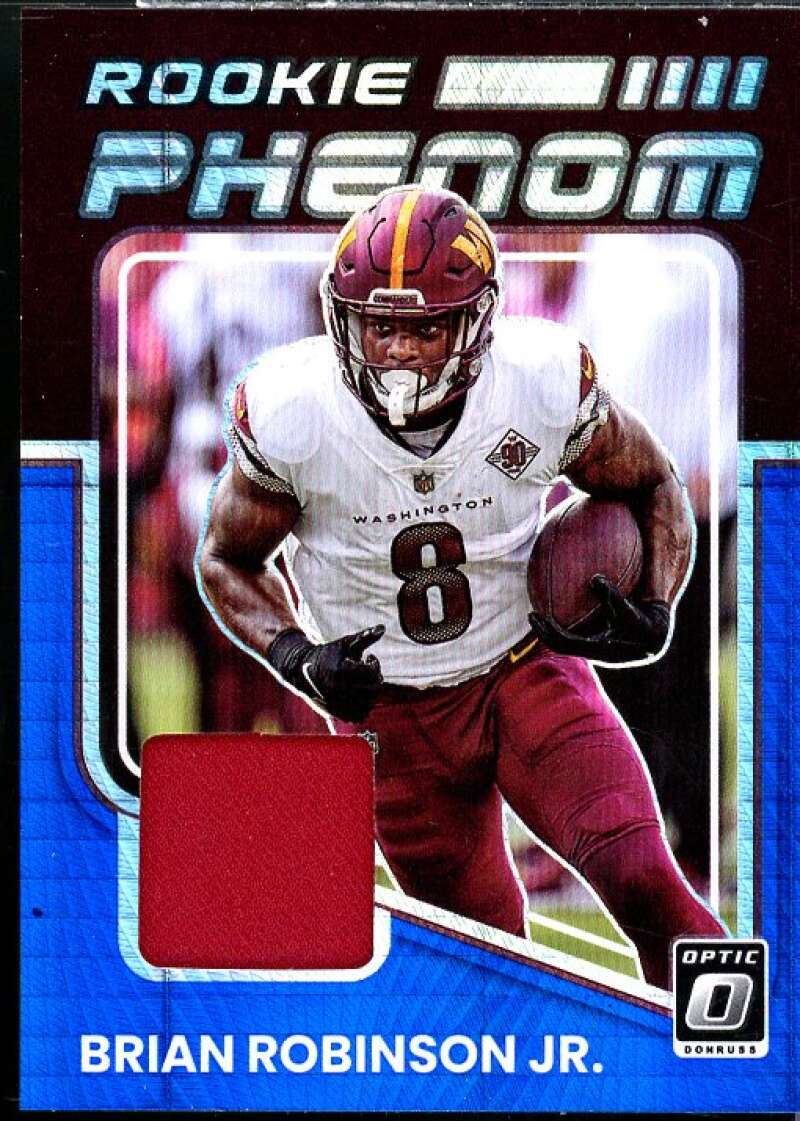 Brian Robinson Jr. RC 2022 Donruss Optic Rookie Phenoms Jerseys Blue Hyper #27  Image 1